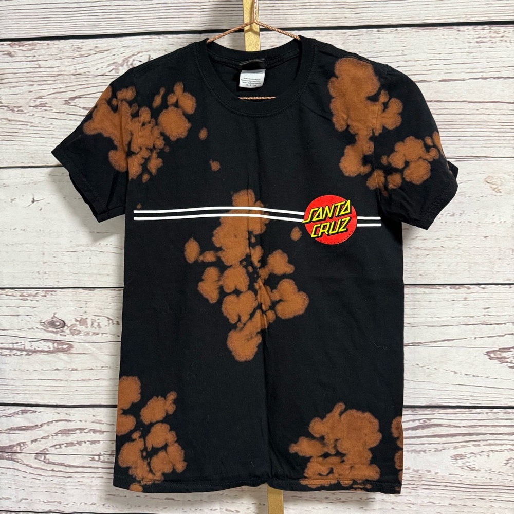 Santa Cruz Skateboards CLASSIC DOT SHORT SLEEVE T-SHIRT- BLEACH BLK